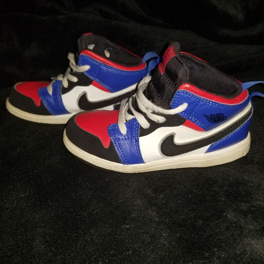 Nike Air Jordans Size:9c(Red,blue white,black)